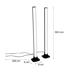 Tafellamp zwart incl. LED met afstandsbediening en RGB - Arnold