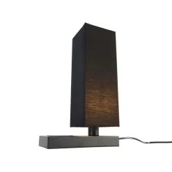 Tafellamp zwart met kap zwart met touch en inductielader - Romina