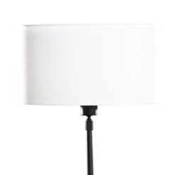 Tafellamp zwart met ovale linnen kap wit 35cm - Parte
