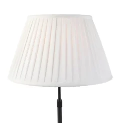 Tafellamp zwart met plisse kap crème 35 cm verstelbaar - Parte