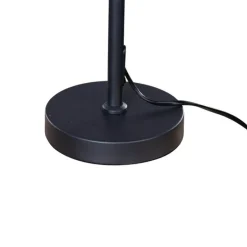 Tafellamp zwart met velours kap brons 35cm - Parte