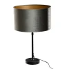 Tafellamp zwart met velours kap groen 35cm - Parte