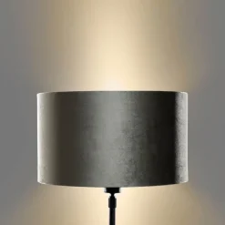 Tafellamp zwart met velours kap groen 35cm - Parte