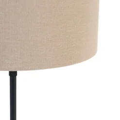 Tafellamp zwart verstelbaar met kap lichtbruin 35 cm - Parte