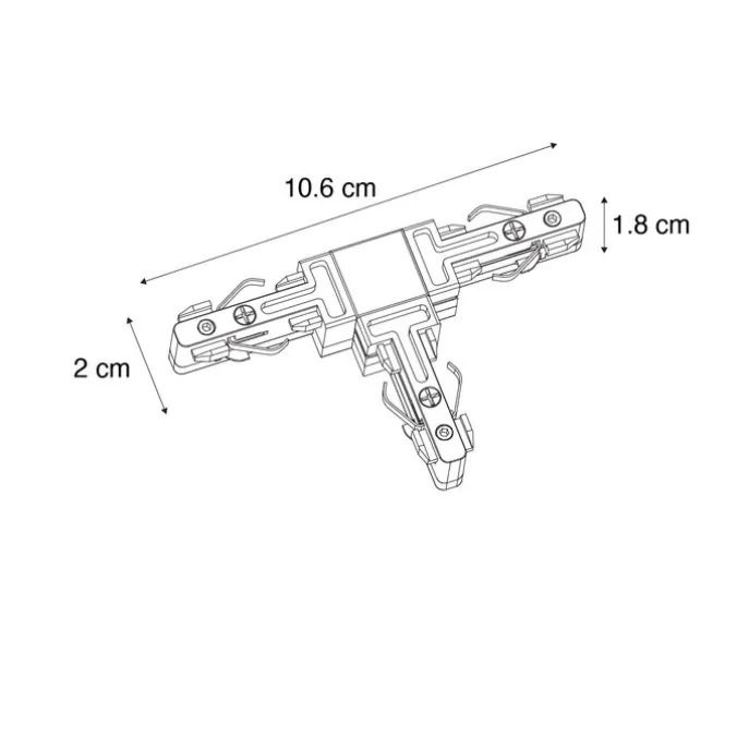 T-Koppelstuk rail wit 1-fase - Slimline
