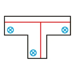 T-Koppelstuk voor 3-fase rail zwart rechts onder - 3-Phase