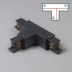 T-Koppelstuk voor 3-fase rail zwart rechts boven - 3-Phase