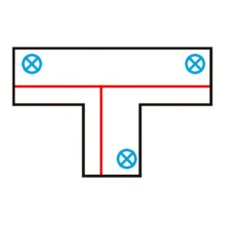 T-Koppelstuk voor 3-fase rail zwart links boven - 3-Phase