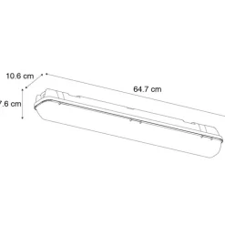 TL armatuur grijs incl. LED 15W 2250 lm 4000K IP65 - Base
