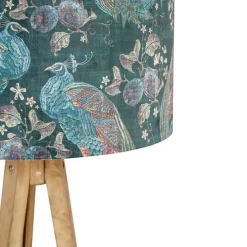 Tripod vintage hout met kap pauw groen 50 cm - Tripod Classic