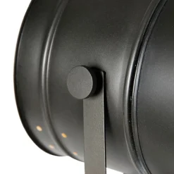 Tripod vloerlamp zwart met hout studiospot - Radient