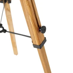 Tripod vloerlamp zwart met hout studiospot - Radient