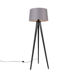 Tripod zwart met linnen kap Donkergrijs 45 cm - Tripod Classic