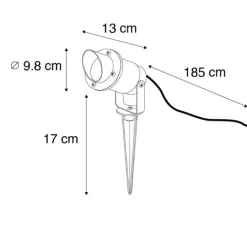 Tuinspot-prikspot zwart incl. snoer en stekker IP65 - Done