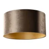 Velours lampenkap bruin met gouden binnenkant 50/50/25