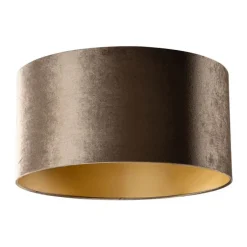 Velours lampenkap bruin met gouden binnenkant 50/50/25