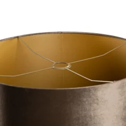 Velours lampenkap bruin met gouden binnenkant 50/50/25