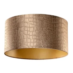Velours lampenkap krokodil dessin met gouden binnenkant 50/50/25