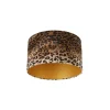 Velours lampenkap luipaard dessin 35/35/20 gouden binnenkant