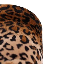 Velours lampenkap luipaard dessin 20/20/20 gouden binnenkant