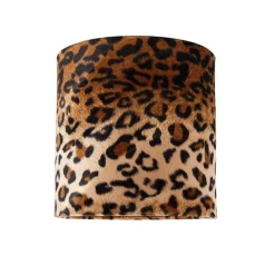 Velours lampenkap luipaard dessin 20/20/20 gouden binnenkant