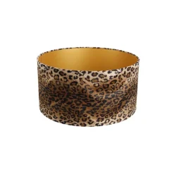 Velours lampenkap luipaard dessin 50/50/25 gouden binnenkant