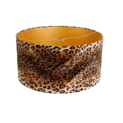 Velours lampenkap luipaard dessin 50/50/25 gouden binnenkant