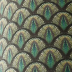 Velours lampenkap pauw dessin 40/40/40 gouden binnenkant