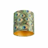 Velours lampenkap pauw dessin 25/25/25 met gouden binnenkant