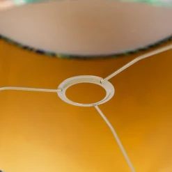 Velours lampenkap pauw dessin 35/35/20 met gouden binnenkant