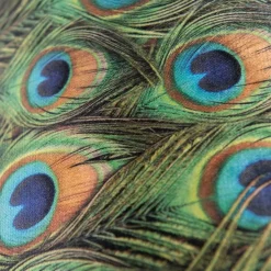 Velours lampenkap pauw dessin 35/35/20 met gouden binnenkant