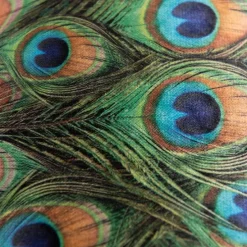 Velours lampenkap pauw dessin 50/50/25 met gouden binnenkant