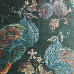 Velours lampenkap pauw groen 50/50/25 gouden binnenkant