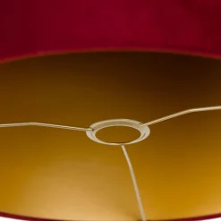 Velours lampenkap rood 40/40/40 met gouden binnenkant