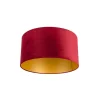Velours lampenkap rood 50/50/25 met gouden binnenkant