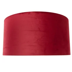 Velours lampenkap rood 50/50/25 met gouden binnenkant