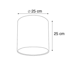 Velours lampenkap rood 25/25/25 met gouden binnenkant