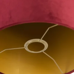 Velours lampenkap rood 25/25/25 met gouden binnenkant