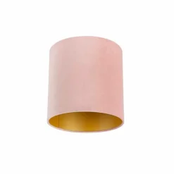Velours lampenkap roze 25/25/25 met gouden binnenkant