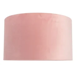 Velours lampenkap roze 35/35/20 met gouden binnenkant