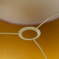 Velours lampenkap roze 35/35/20 met gouden binnenkant