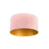 Velours lampenkap roze 50/50/25 met gouden binnenkant