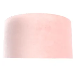 Velours lampenkap roze 50/50/25 met gouden binnenkant