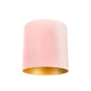 Velours lampenkap roze 40/40/40 met gouden binnenkant