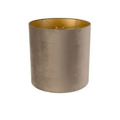 Velours lampenkap taupe 40/40/40 met gouden binnenkant