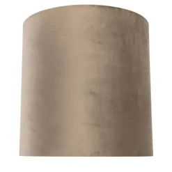 Velours lampenkap taupe 40/40/40 met gouden binnenkant