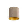 Velours lampenkap taupe 20/20/20 met gouden binnenkant