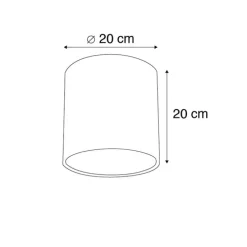 Velours lampenkap taupe 20/20/20 met gouden binnenkant