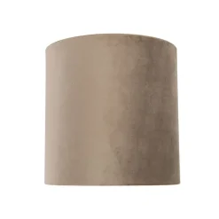 Velours lampenkap taupe 20/20/20 met gouden binnenkant