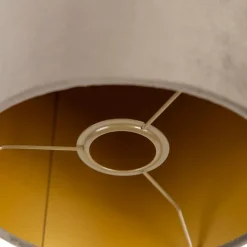Velours lampenkap taupe 20/20/20 met gouden binnenkant